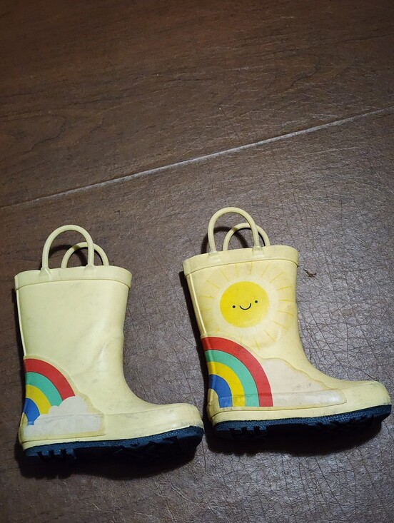 Other - Children's Yellow Rain Boots with Rainbow & Sun
